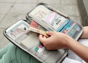 Pochette voyage, pour ranger le passeport et les papiers - Laine